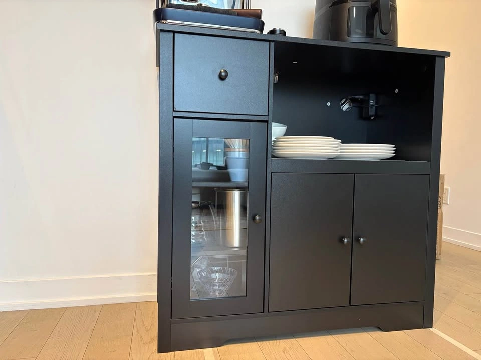 Like-New Counter-Height Kitchen Cabinet / Coffee Bar – 35” Tall - photo 3