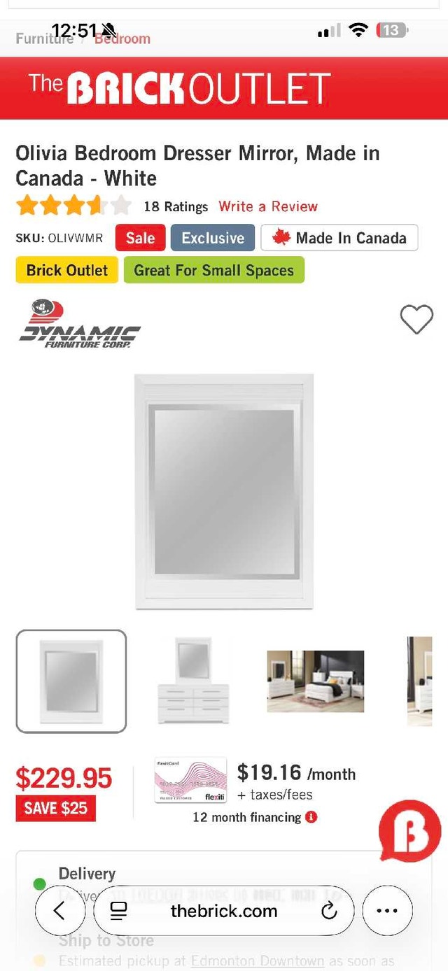 Dynamic Furniture Olivia Dresser Mirror - photo 2