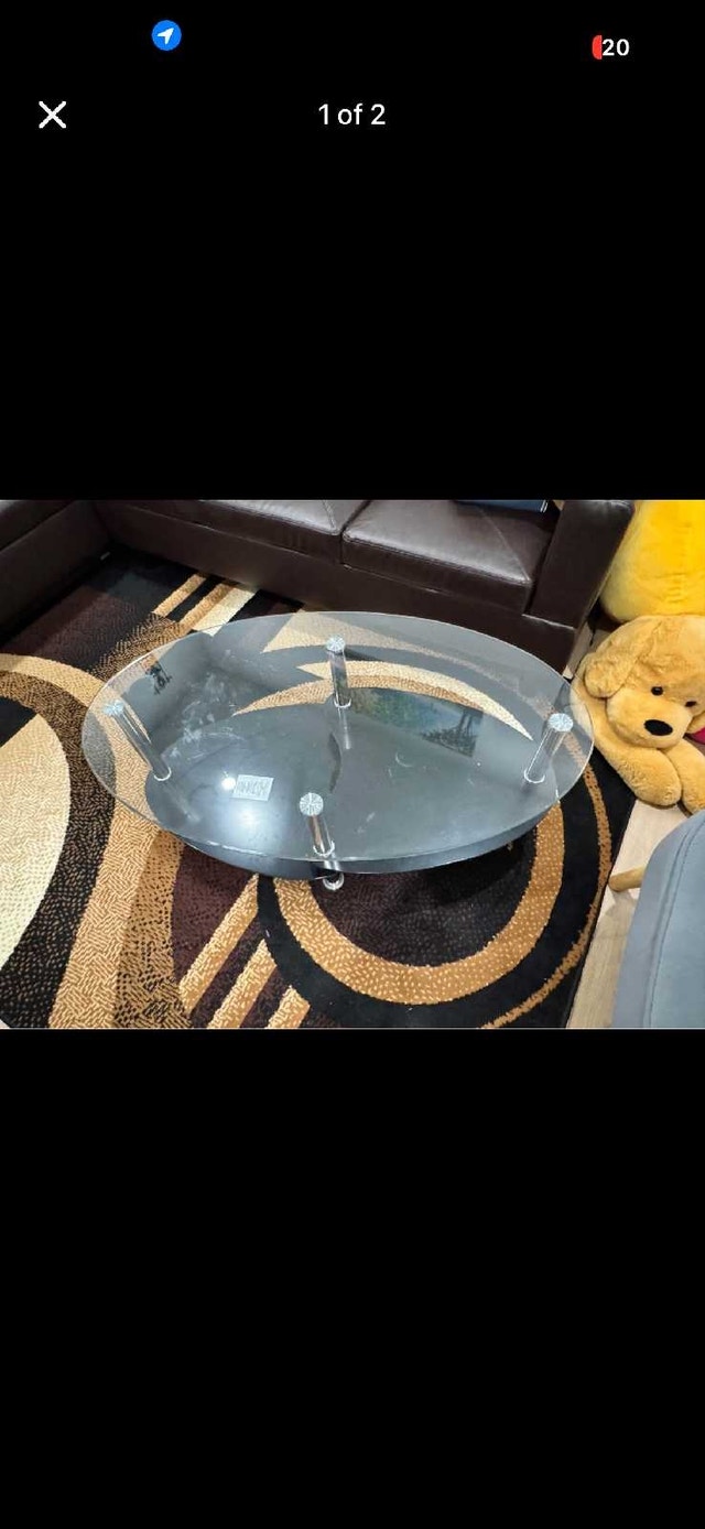 Oval Glass Coffee Table