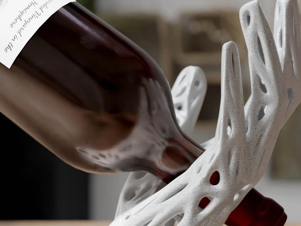 Modern Floating Wine Bottle Holder – 3D Printed Wine Rack - photo 3
