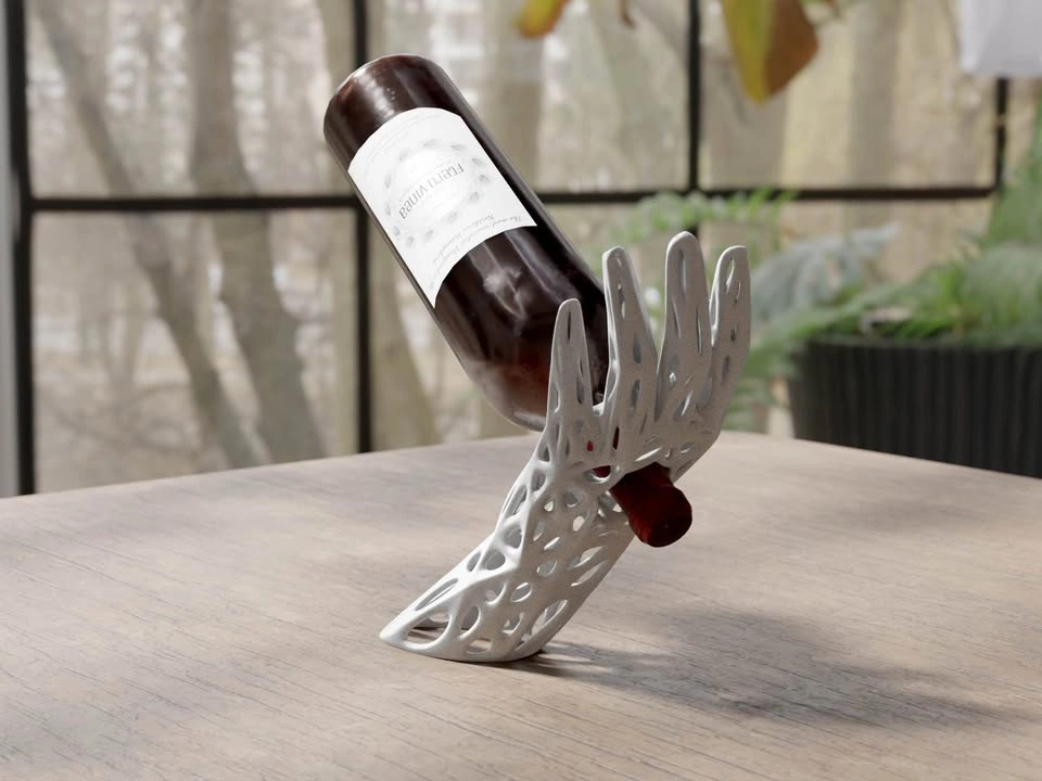 Modern Floating Wine Bottle Holder – 3D Printed Wine Rack - photo 4