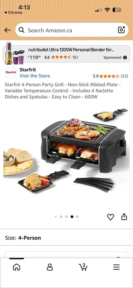 Starfrit 4-Person Party Grill - photo 2