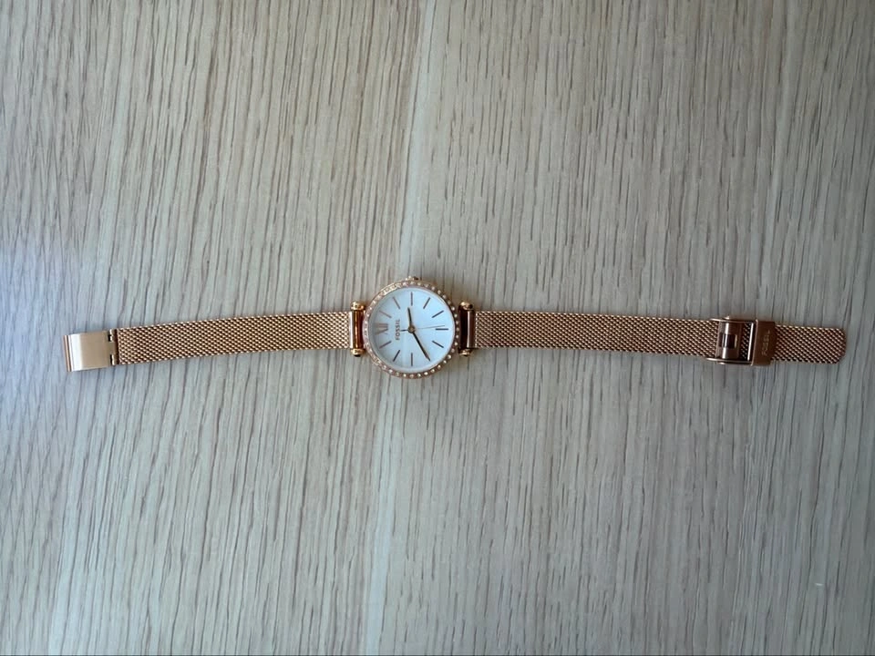 Fossil Tillie Mini Watch – Rose Gold Mesh, Crystal Bezel - photo 2