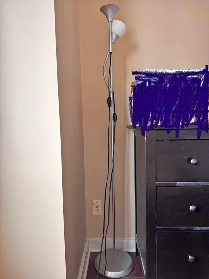 IKEA standing floor lamp in gray