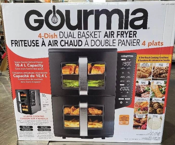 Gourmia 4-Dish Dual Basket Air Fryer 10.4L - photo 2