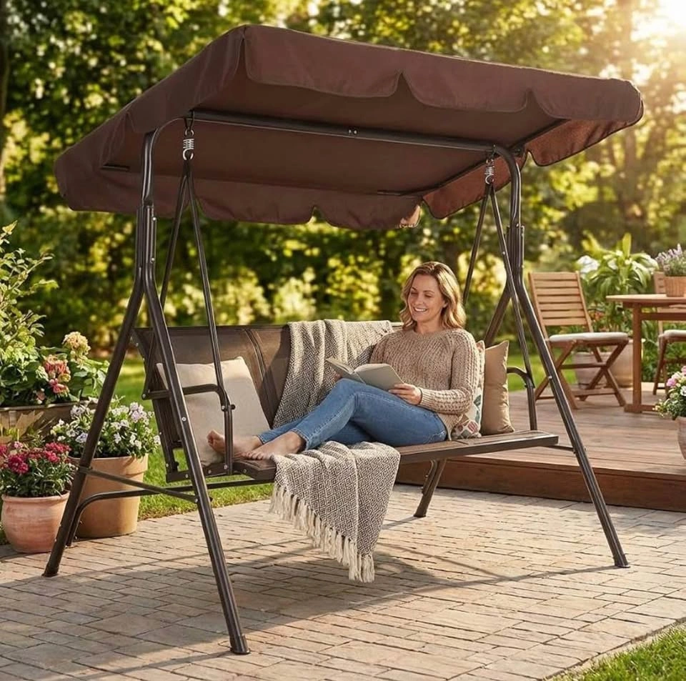 3-Person Outdoor Patio Swing with Canopy - New in Box - photo 2