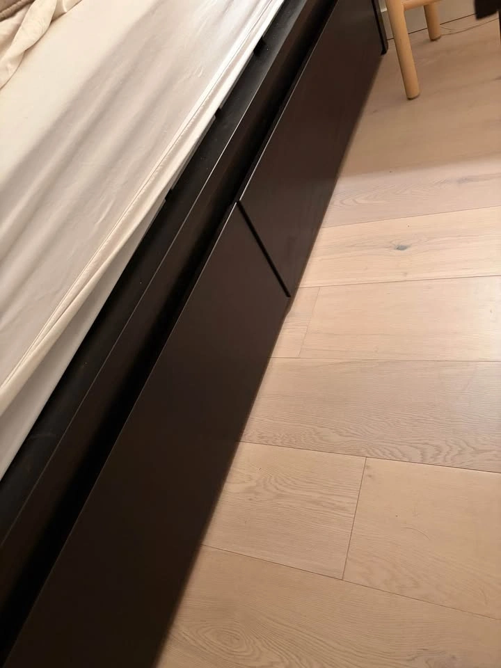IKEA Malm queen bed frame with 4 drawers, black-brown - photo 2