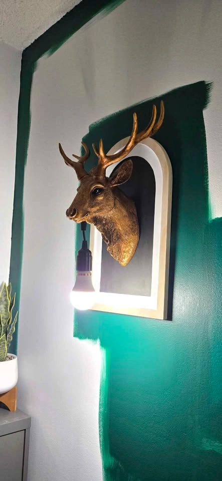 Resin Deer Head Wall Sconce Light - photo 3