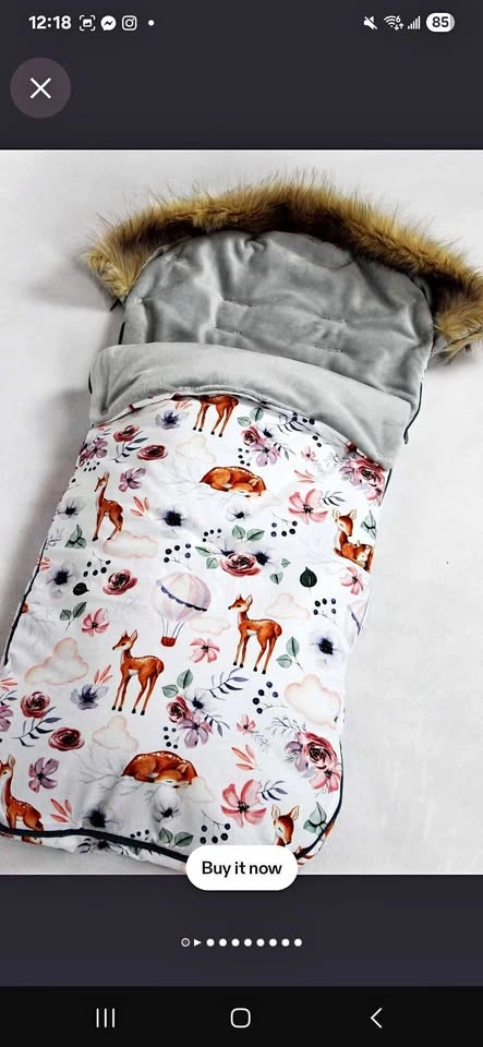 Stroller Sleeping bag/footmuff and Matching hand muff