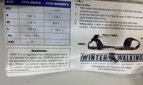 GRIP-X Durable Compact Winter Walking Snow Cleat Covers XL - photo 2