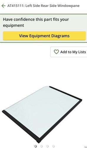 Deere Window LH rear Side Window AT415111 - photo 3