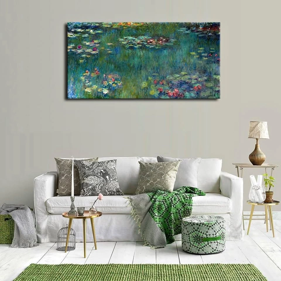 NEW Canvas Wall Art Water Lilies by Claude Monet – 147 x 74 cm