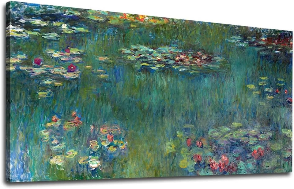 NEW Canvas Wall Art Water Lilies by Claude Monet – 147 x 74 cm - photo 2
