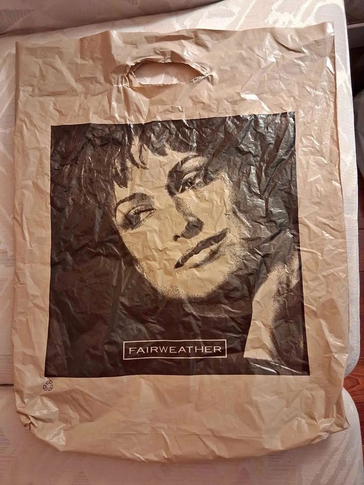 Vintage 1990 Fairweather Large Plastic Shopping Bag - 17" x 22"