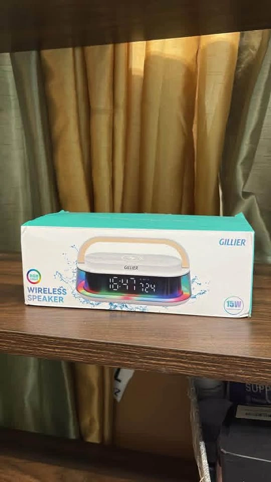 GILLIER Wireless Speaker Alarm Clock RGB Light - photo 2