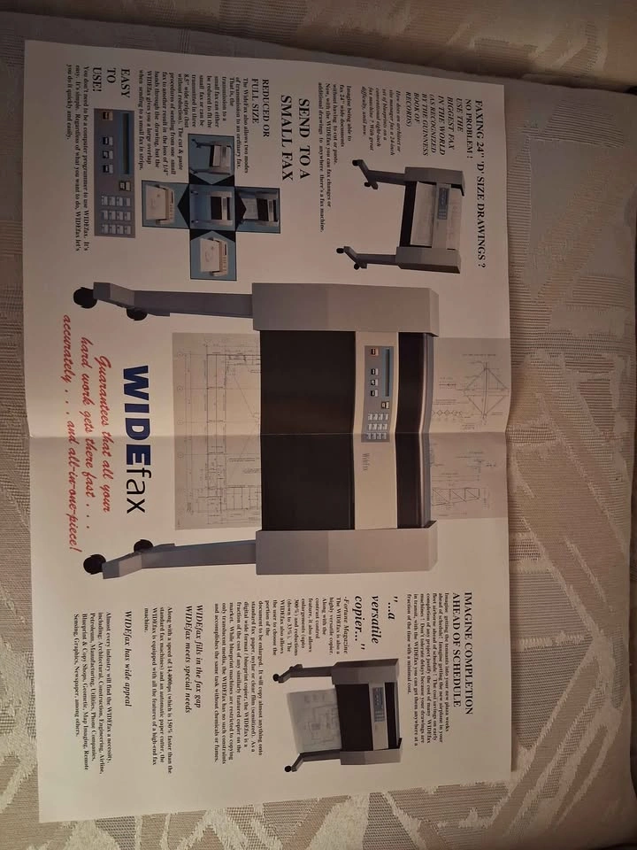 1992 Vintage WIDECOM 24" WIDEfax Advertisement / Tech Print - photo 2