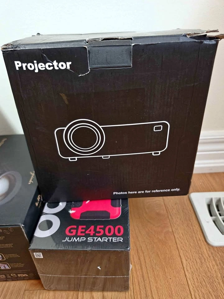 Projector with white cloth