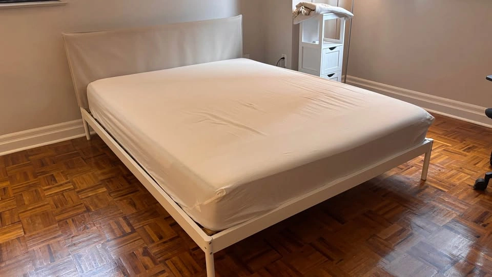 IKEA KLEPPSTAD Queen Bed Frame – White / Vissle Beige - photo 2