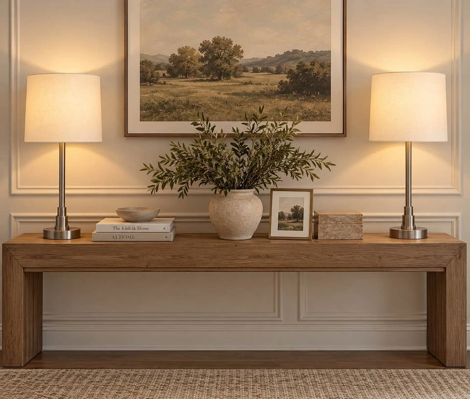 Pair of Modern Table Lamps with Shades