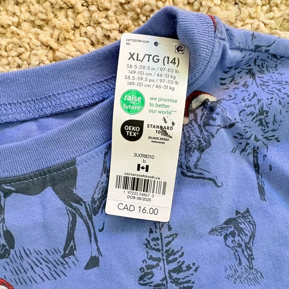 NWT Carter's Matching Christmas Reindeer Long Sleeve Shirts - photo 3