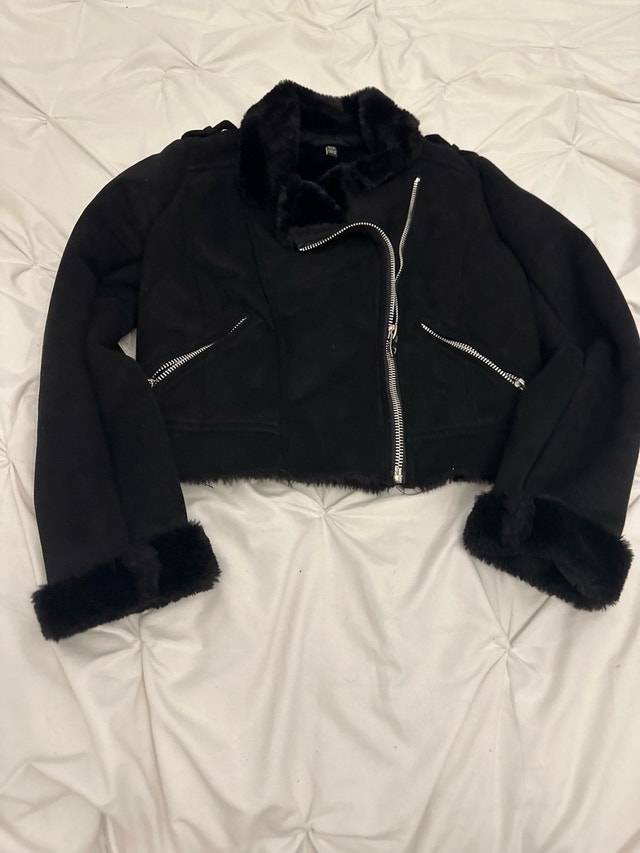 TRF Zara Faux Suede Biker Jacket