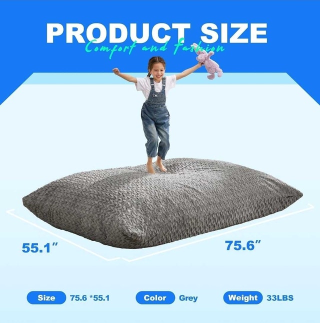 Hobestluk Adult Bean Bag Chair 3 in 1 Convertible - photo 4