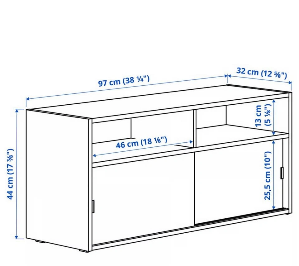TV Stand / TV Bench – Light Grey with Upgraded Wooden Legs - photo 3