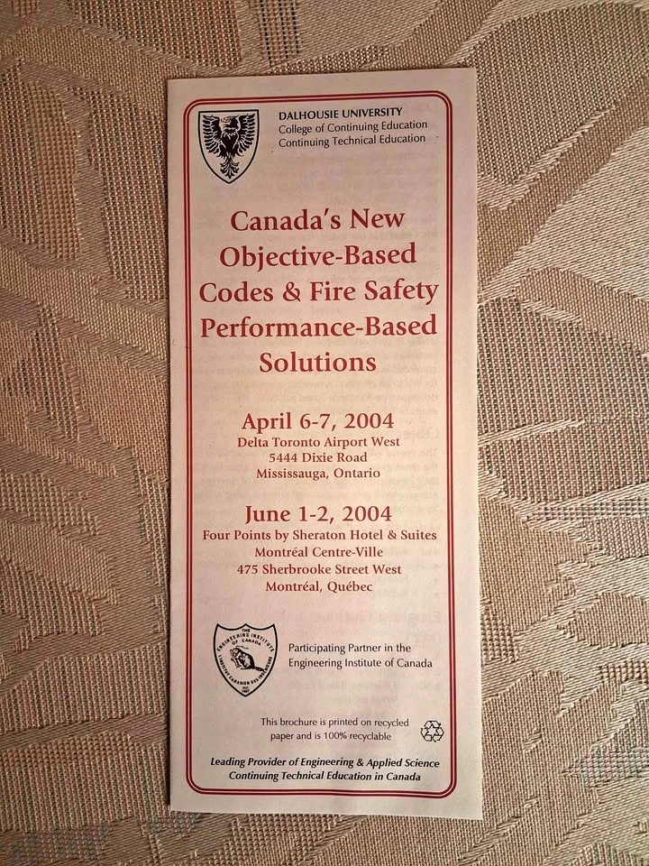 Vintage 2004 Dalhousie University Fire Safety Conference Brochur