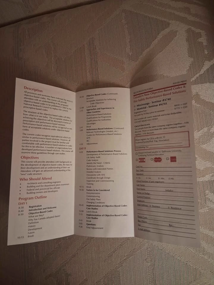 Vintage 2004 Dalhousie University Fire Safety Conference Brochur - photo 2
