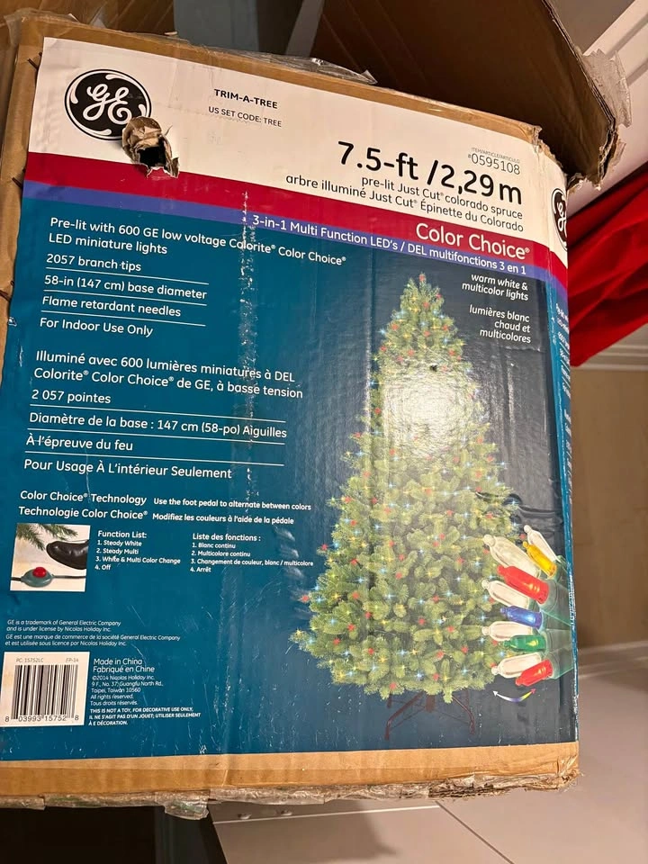 GE 7.5-ft Pre-Lit Artificial Christmas Tree – Color Choice LED L