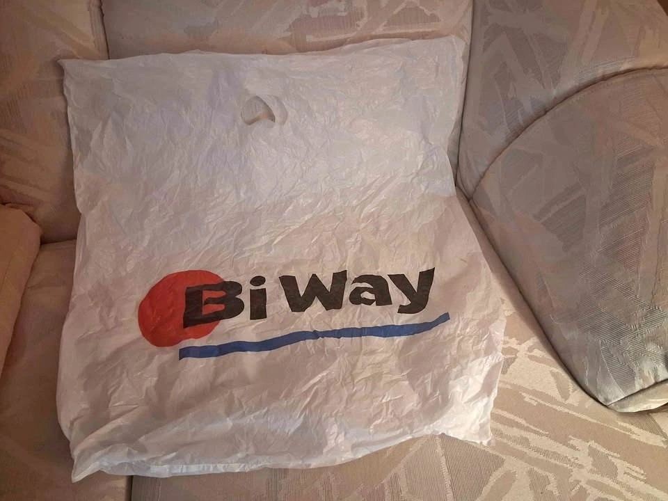 Vintage 1997 BiWay Large Plastic Shopping Bag (22.75" x 25")