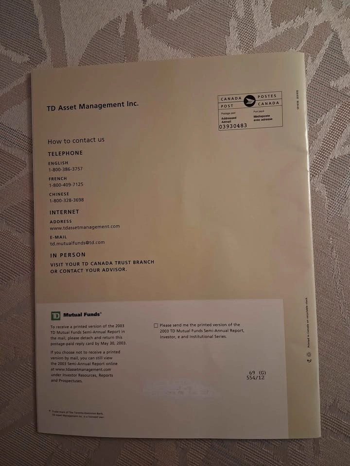 Vintage 2002 TD Bank Annual Financial Report - Canadian Ephemera - photo 4