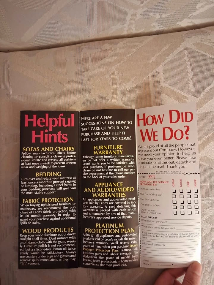 1998 Vintage Leon's Furniture Advertising Paper Memorabilia - photo 2