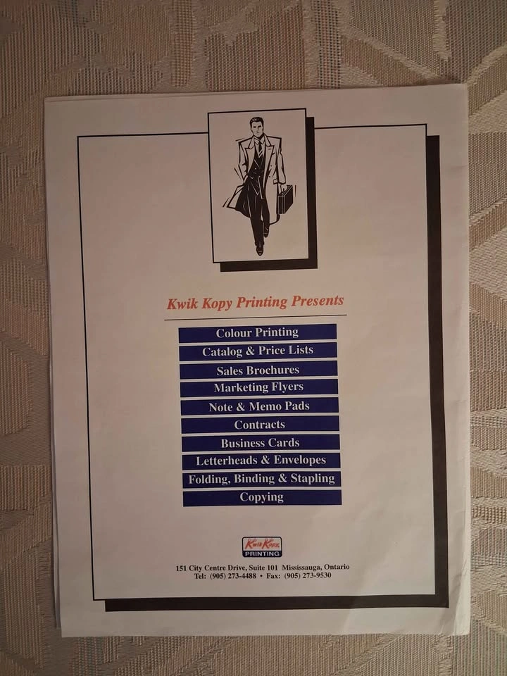 Retro 1997 Kwik Kopy Thank You Folder Ephemera - photo 2