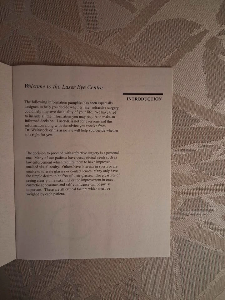 Vintage 1994 Laser Eye Centre Toronto Information Booklet Epheme - photo 2