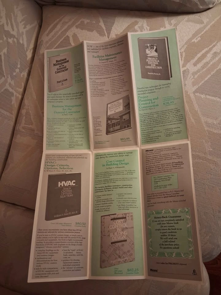 Vintage 1988 Means Construction Books Advertisement Fold-Out - photo 2