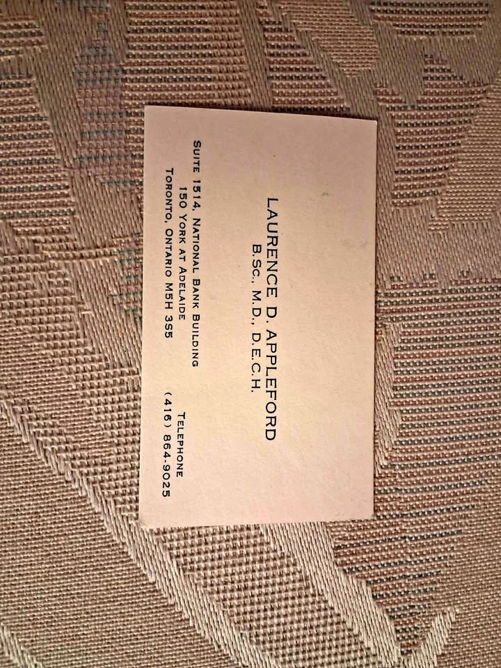 Vintage 1982 National Bank Building Toronto Business Card