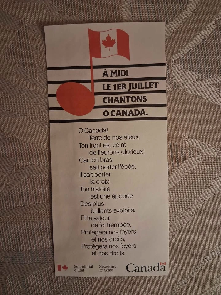 Vintage 1980 O Canada National Anthem Proclamation Sheet - photo 2