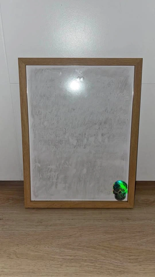 Wooden Picture Frame with Holographic Skull Sticker