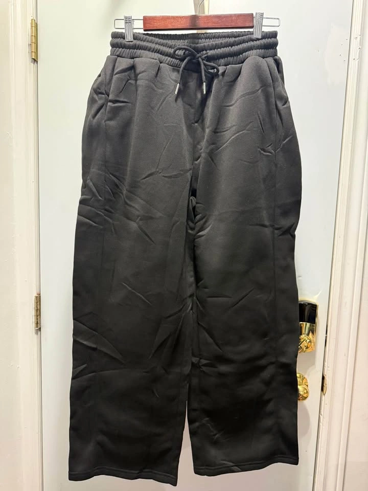(NEW) Mens Baggy Sweatpants Wide Leg • Black • Size small