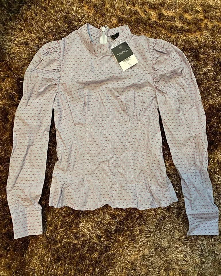 Topshop puff sleeve blouse SIZE 0