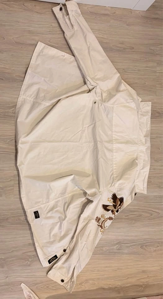 Superdry SD Dragon Sleeve Embroidered Overshirt – White Size M - photo 3