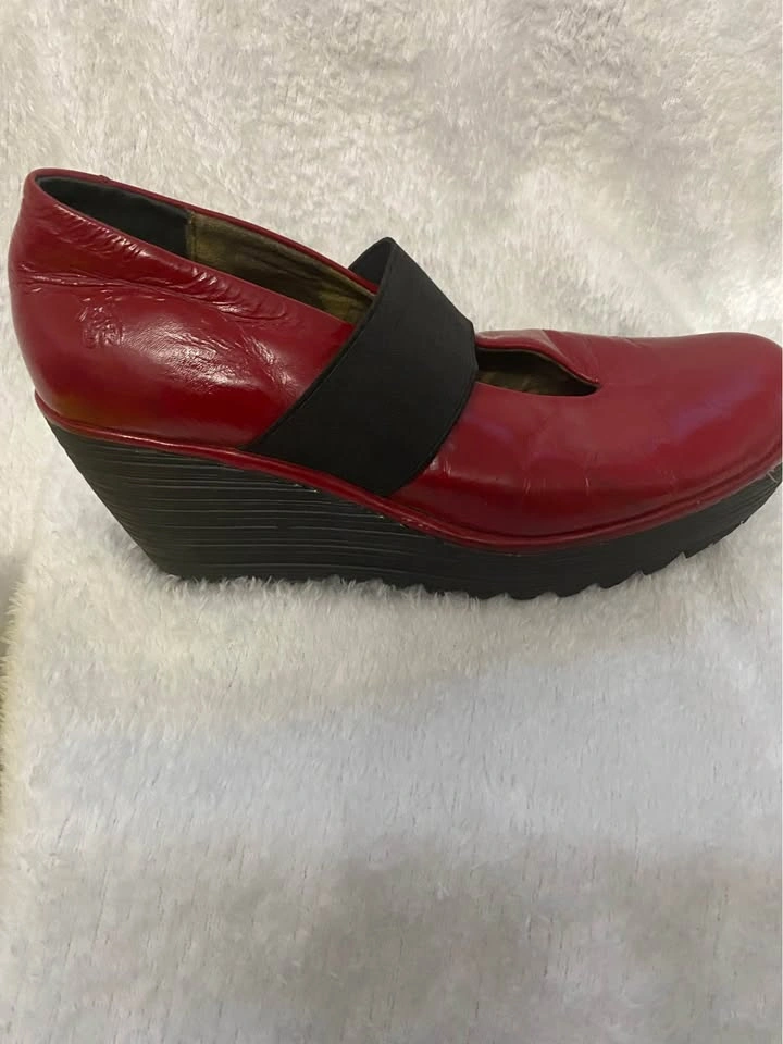 Fly London Red Leather Wedge Mary Jane Shoes – EU 38 - photo 4