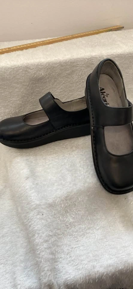 Alegria Black Leather Mary Jane Shoes Size 36 - photo 3