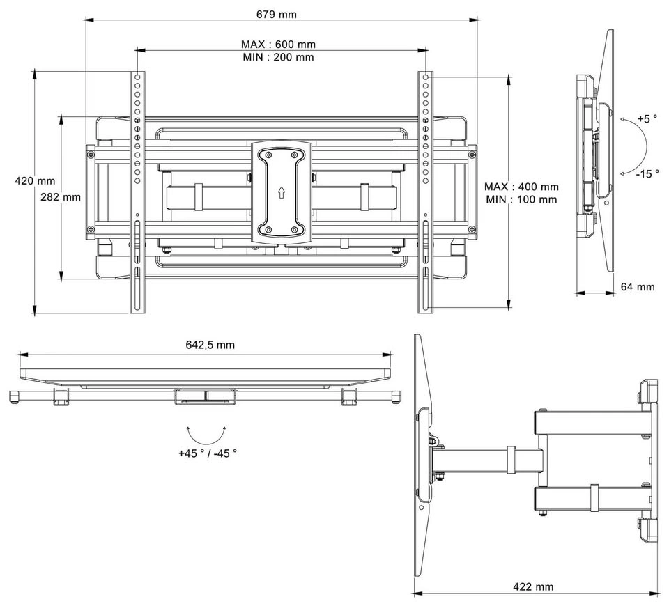 BLACKWEB Full Motion TV Wall Mount (50" to 86" TVs) - $45 OBO - photo 3