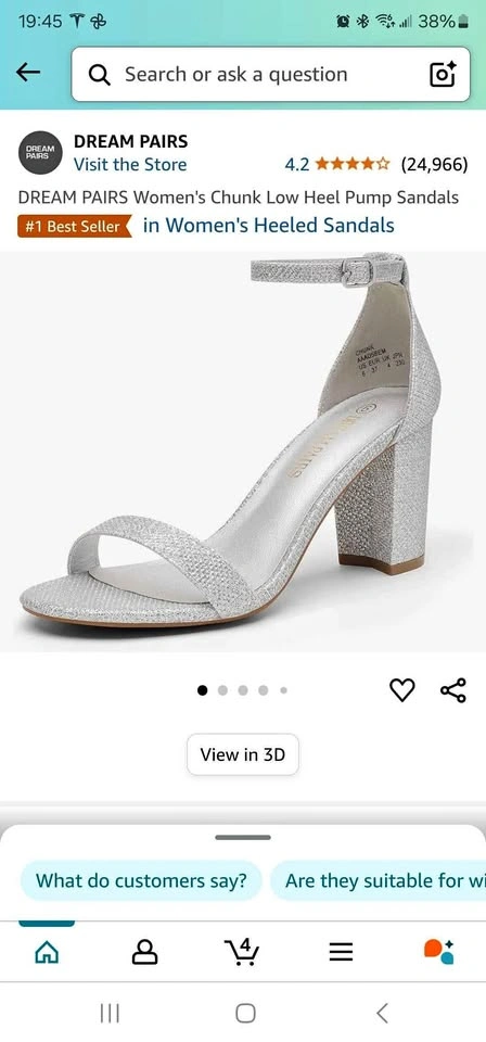 DREAM PAIRS Women's Chunk Low Heel Pump Sandals Size 5.5