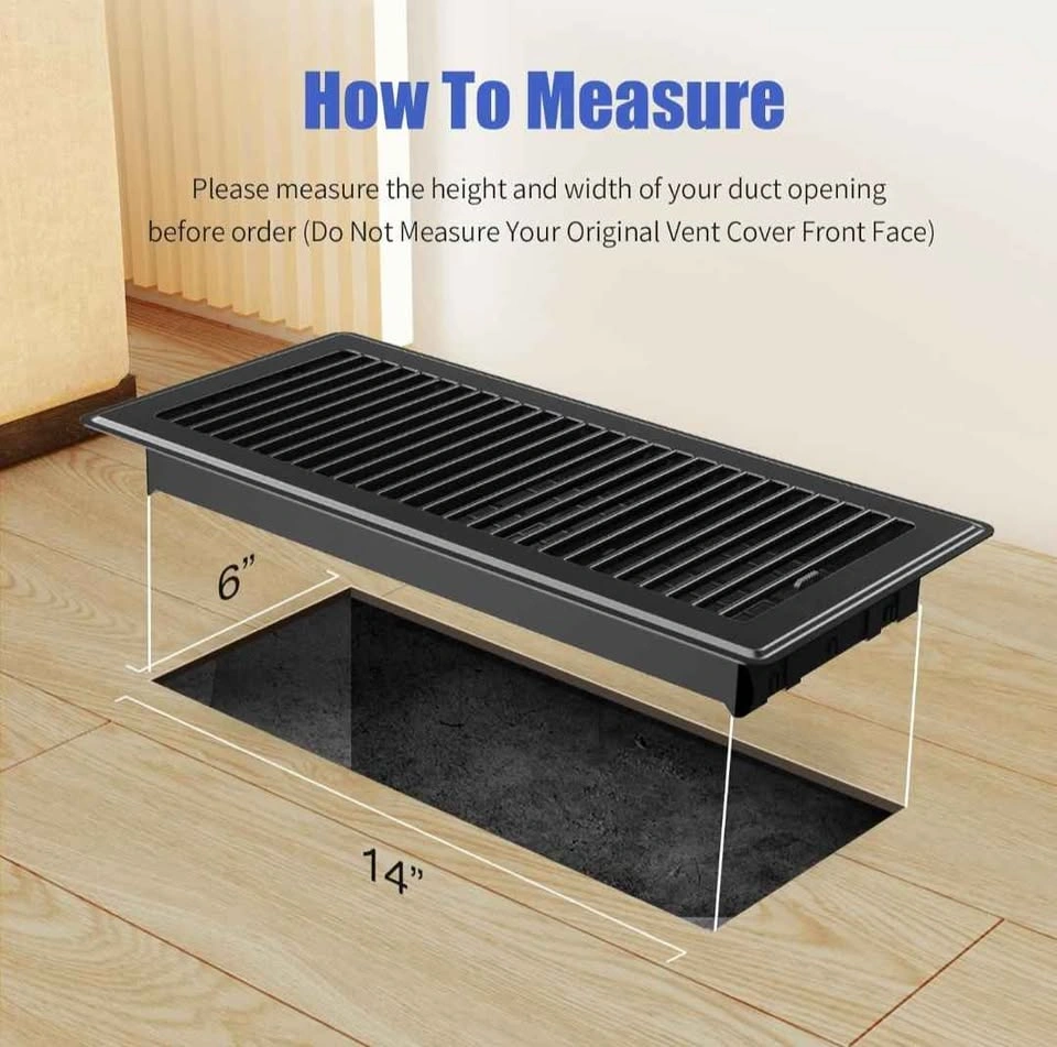 BYEWIRE Floor Register 6x14 - 4 Pack Black - photo 3