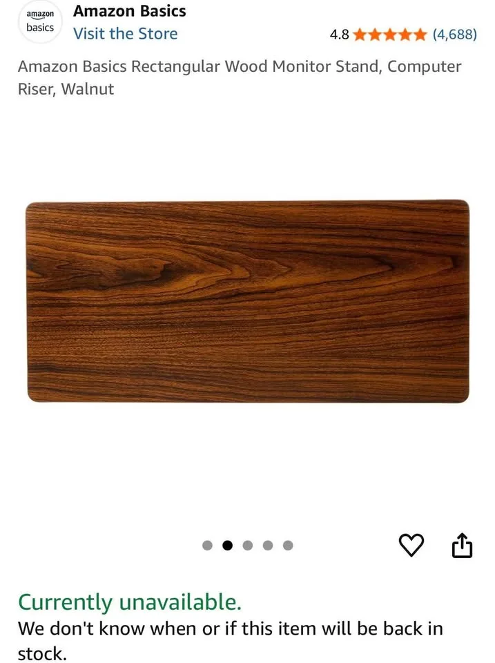 Amazon Basics Wood Monitor Stand, Walnut image indicator(2)