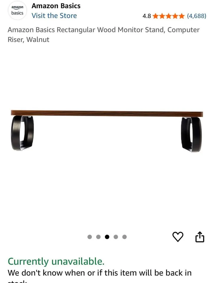 Amazon Basics Wood Monitor Stand, Walnut image indicator(3)