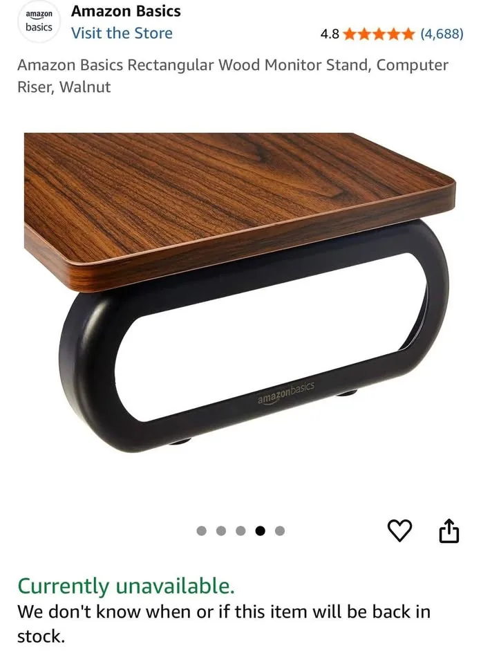 Amazon Basics Wood Monitor Stand, Walnut image indicator(4)